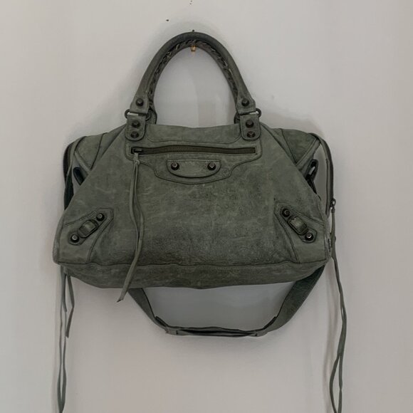 Balenciaga City Bag Dark Green Olive – Classic Motorcycle Handbag Iconic It Bag - Picture 7 of 16
